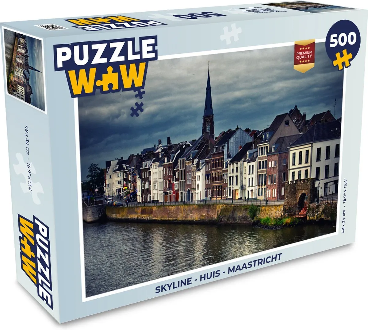 PuzzleWow – Skyline van de huizen in Maastricht – 500 stukjes