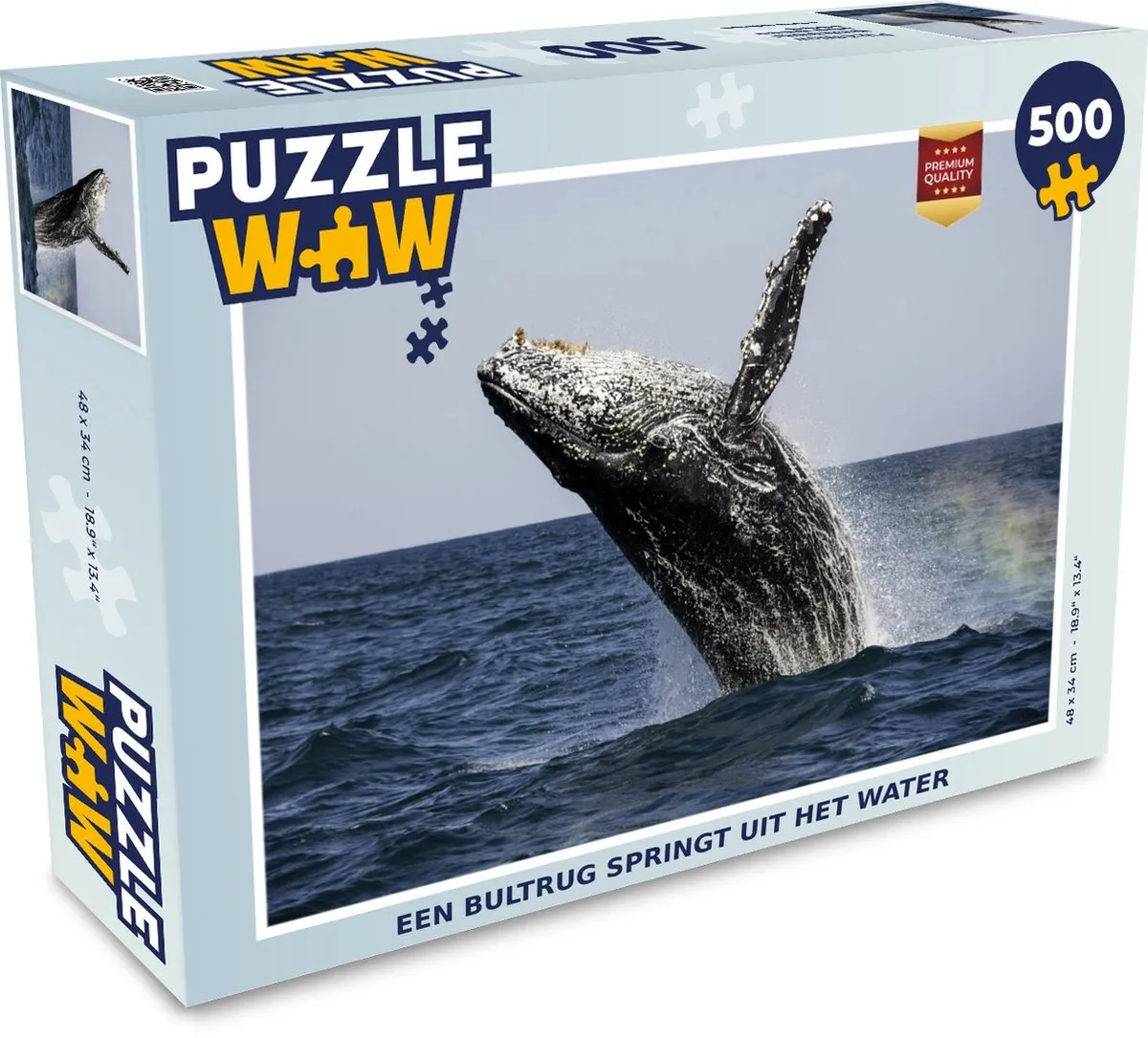 PuzzleWow – Een bultrug springt uit het water – 500 stukjes