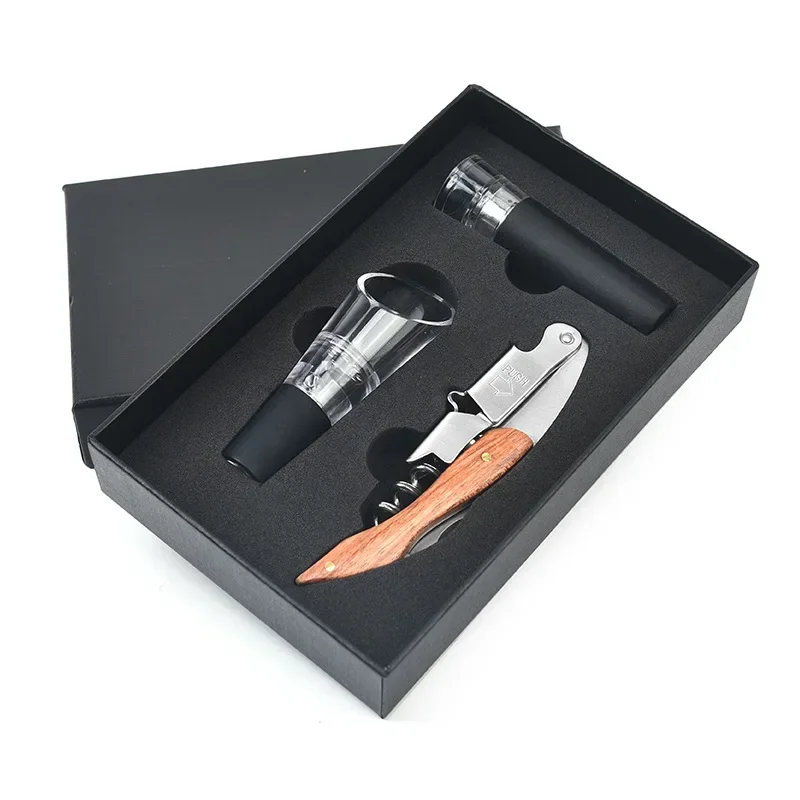 kurkentrekker - luxe set met houten handvat voor een perfecte wijnbeleving - Afbeelding 2