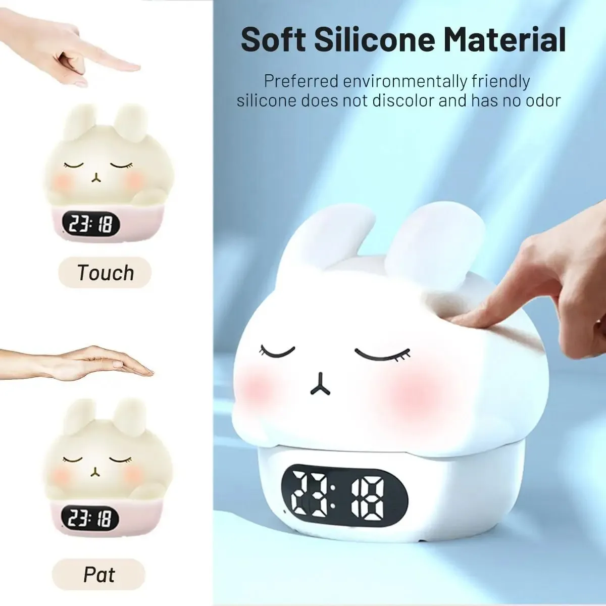 Wake up light - Schattig konijn design met RGB verlichting voor een zachte ontwaking - Afbeelding 3