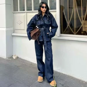 broekpak dames feestelijk - denim stijl voor een elegante uitstraling